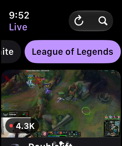 Lurk live channels filtered by Twitch category